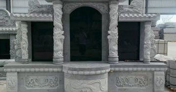 临汾 芝麻灰高档墓碑，土墓，可定制