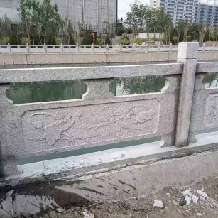 临汾 芙蓉白大花桥梁、河道，石材栏杆、围栏、护栏