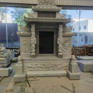 临汾 芝麻灰高档墓碑、土墓，一套也支持定做