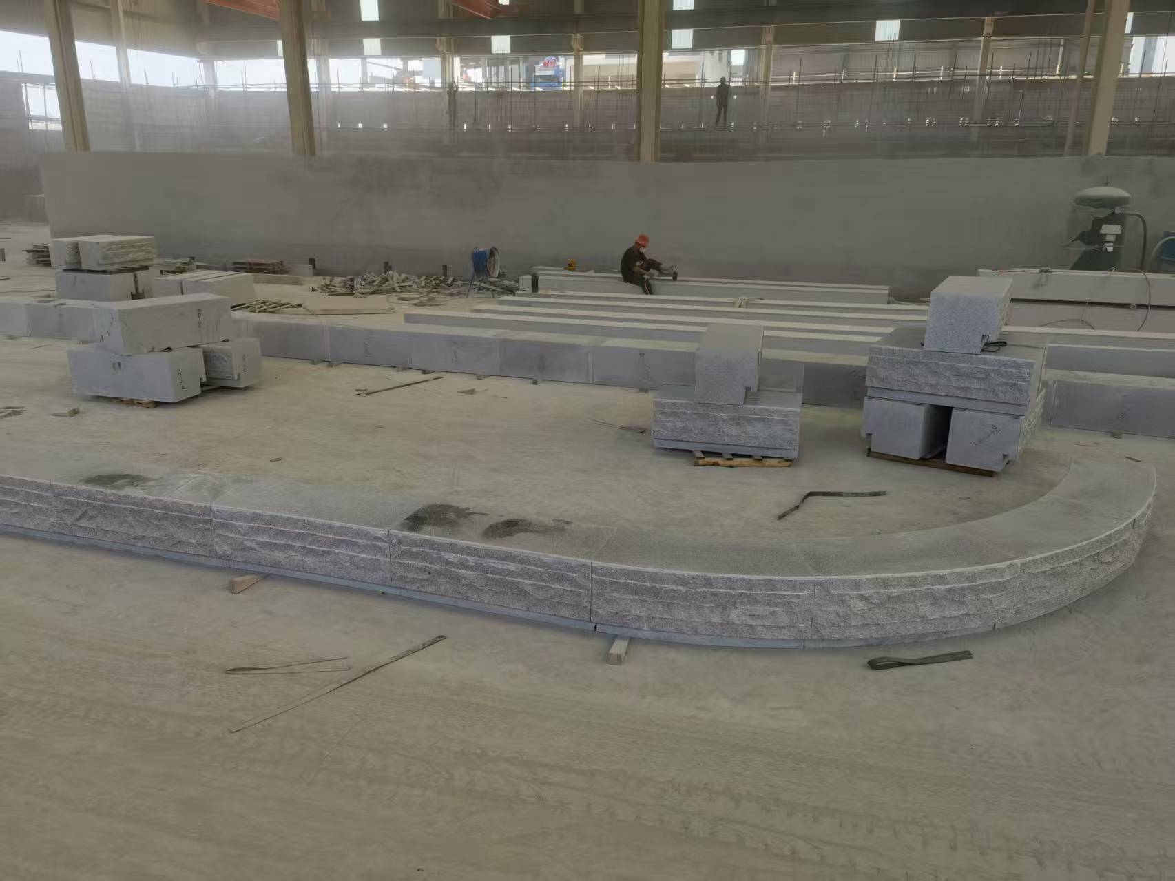 临汾 芝麻白整石坐凳（光面+自然面）