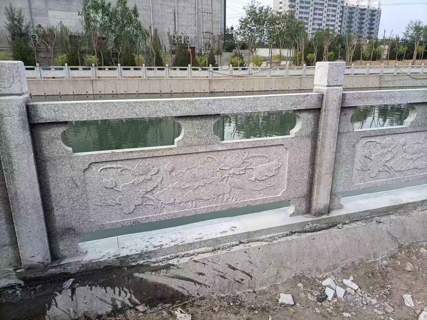 临汾 芙蓉白大花桥梁、河道，石材栏杆、围栏、护栏